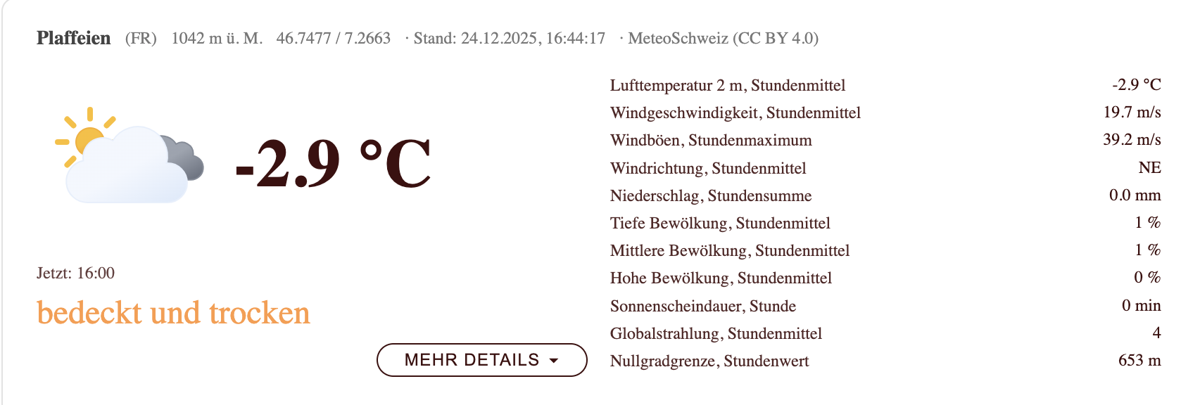 BSS Meteo Widget preview